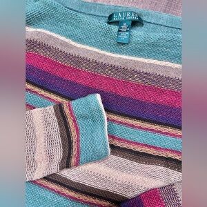 Lauren Ralph Lauren Multicolor Striped Sweater vintage size Medium